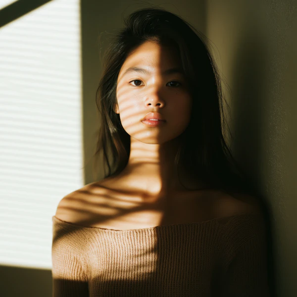 Young Woman in Dramatic Lighting