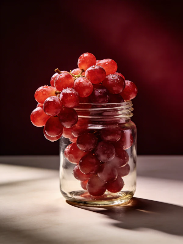 Grapes in Glass Jar