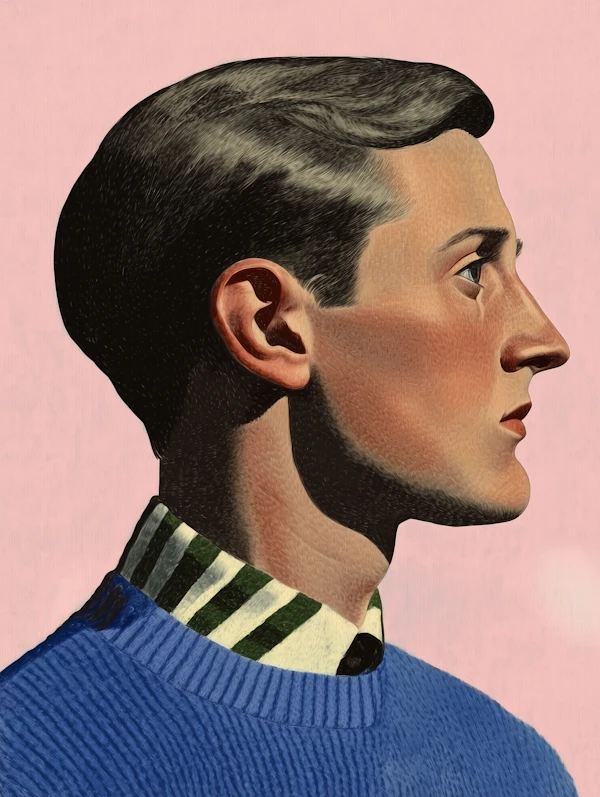 Profile Portrait with Stylized Background