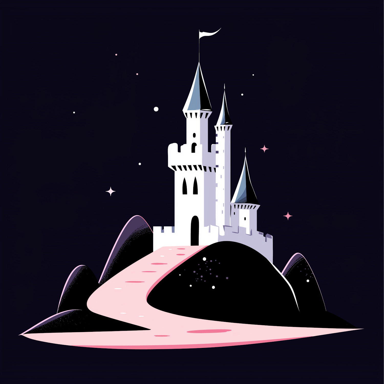 Fantasy Castle Under Starry Sky