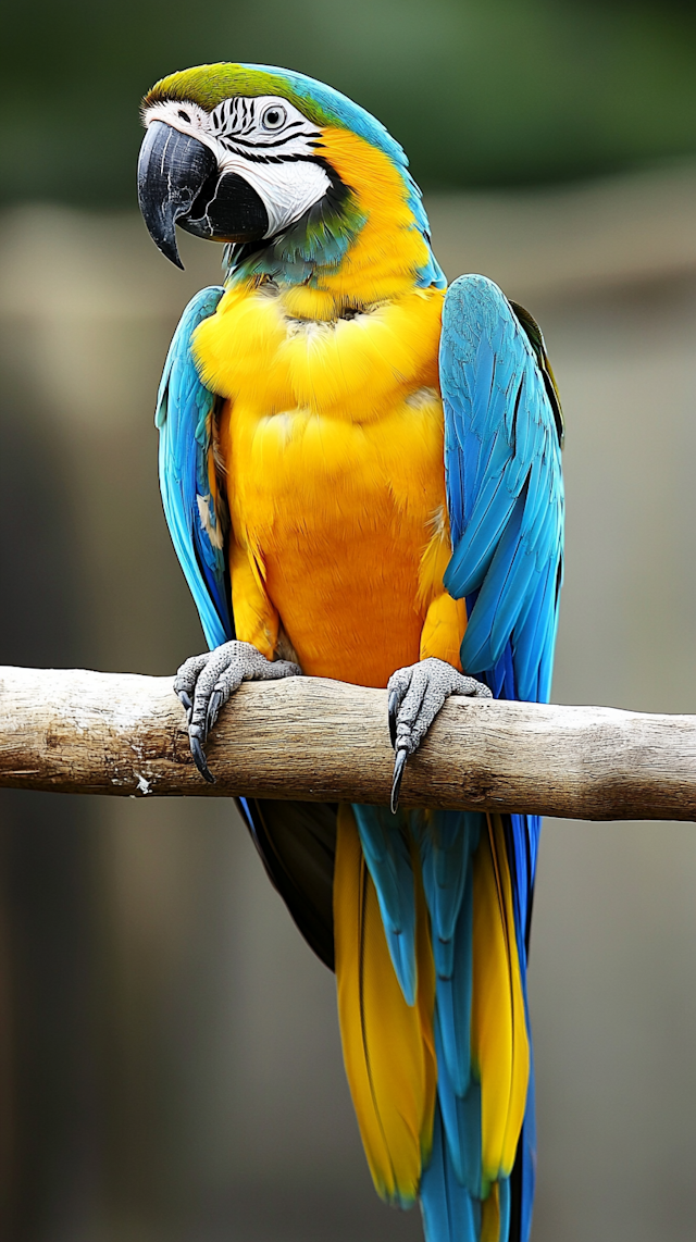 Vibrant Macaw on Branch