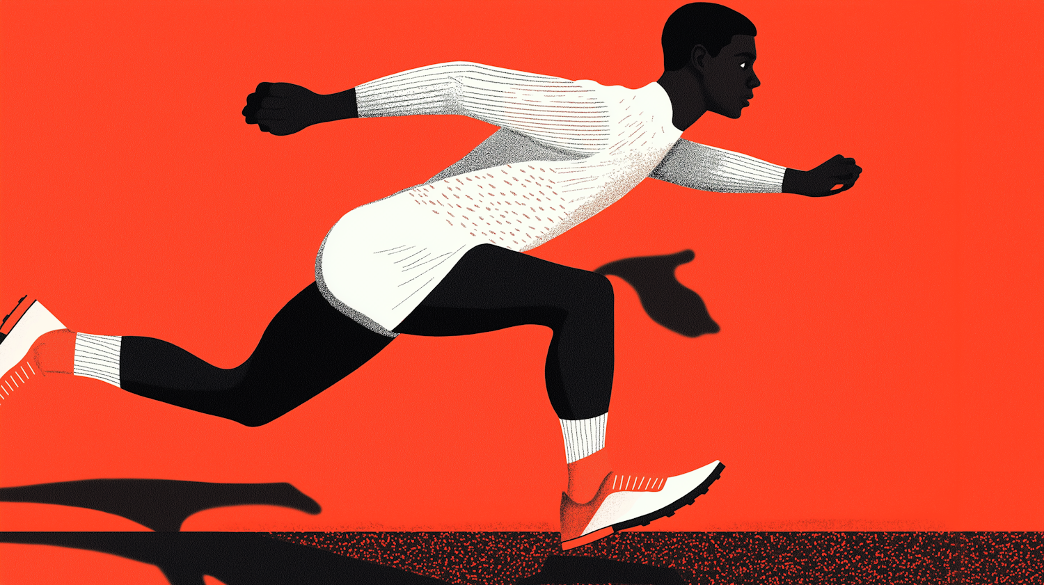 Dynamic Athletic Sprint Illustration