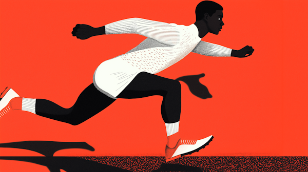 Dynamic Athletic Sprint Illustration