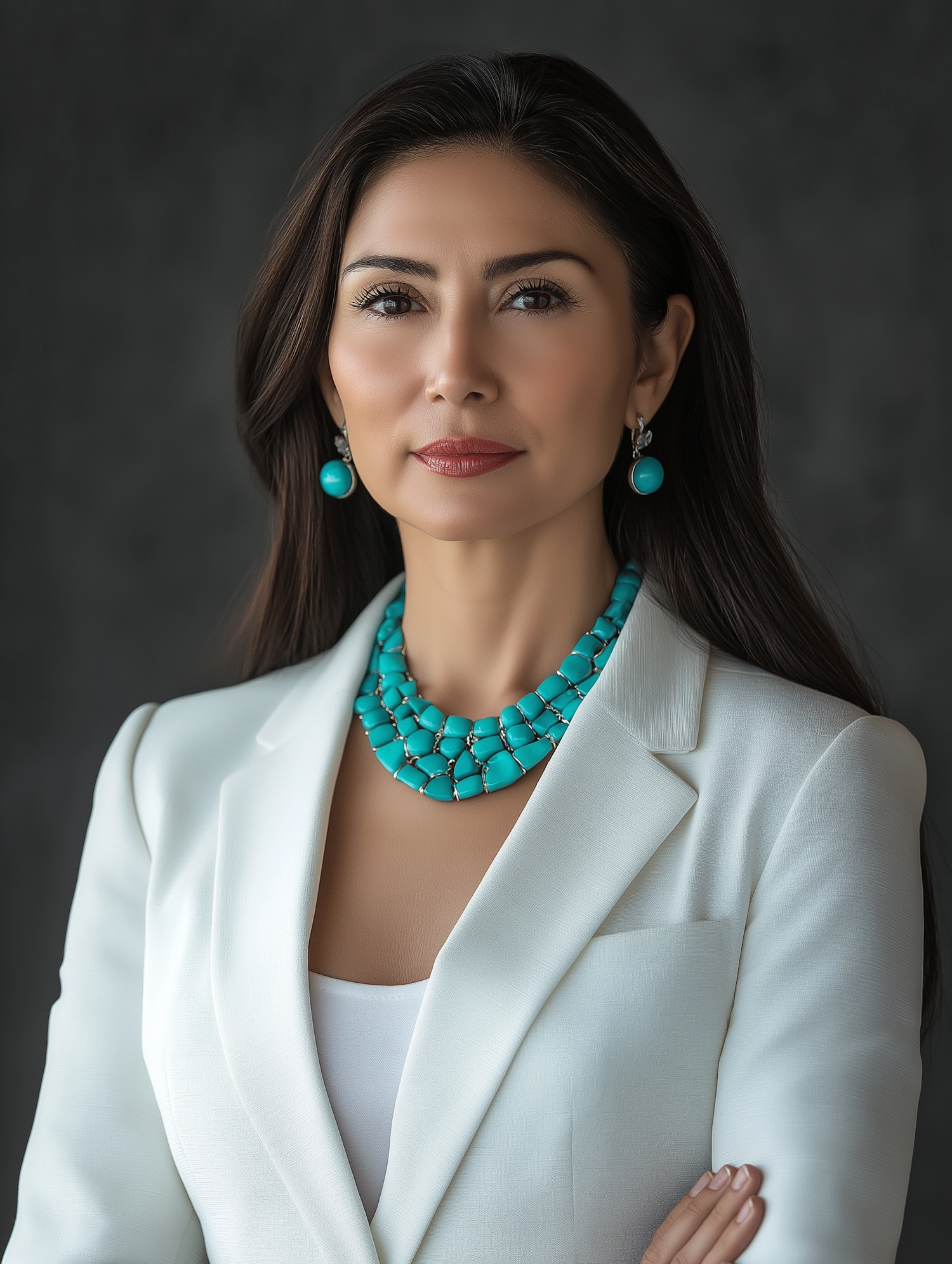 Elegant Woman with Turquoise Jewelry