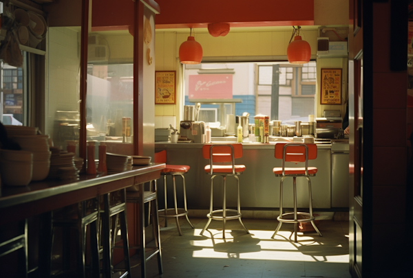 Sunlit Serenity at the Red Diner