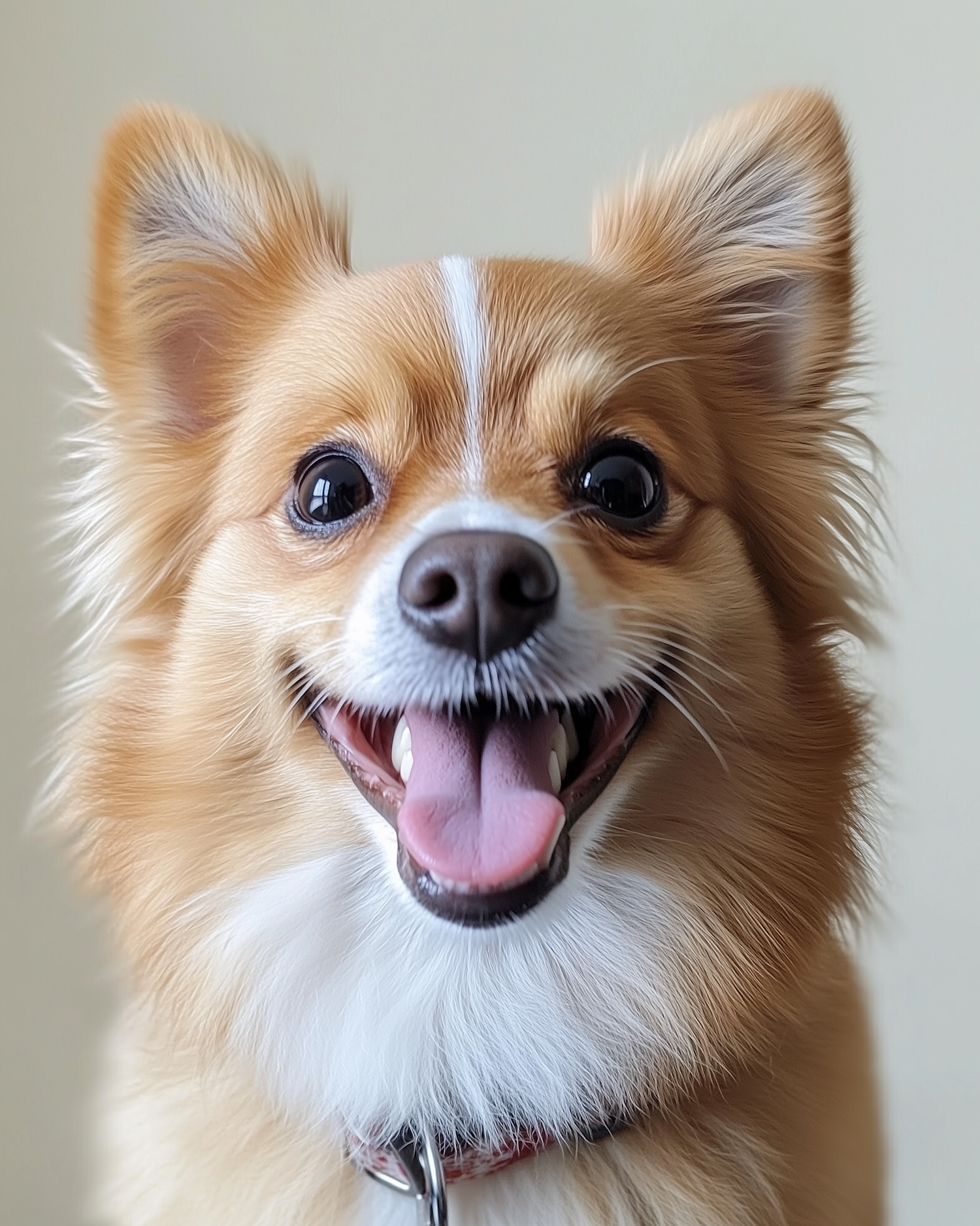 Joyful Fluffy Dog Close-Up