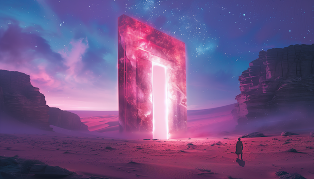 Surreal Desert Monolith