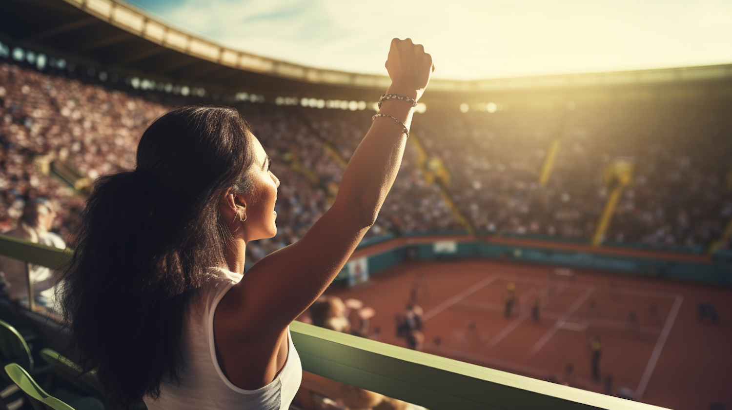 Sunlit Tennis Cheer