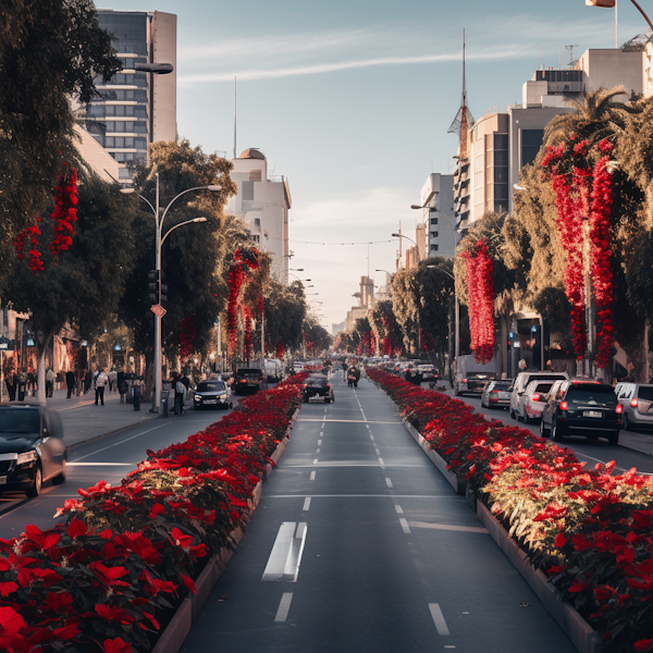 Festive Avenue in Bloom