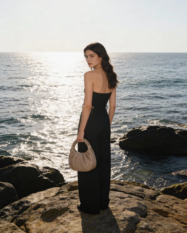 Woman on Rocky Shore