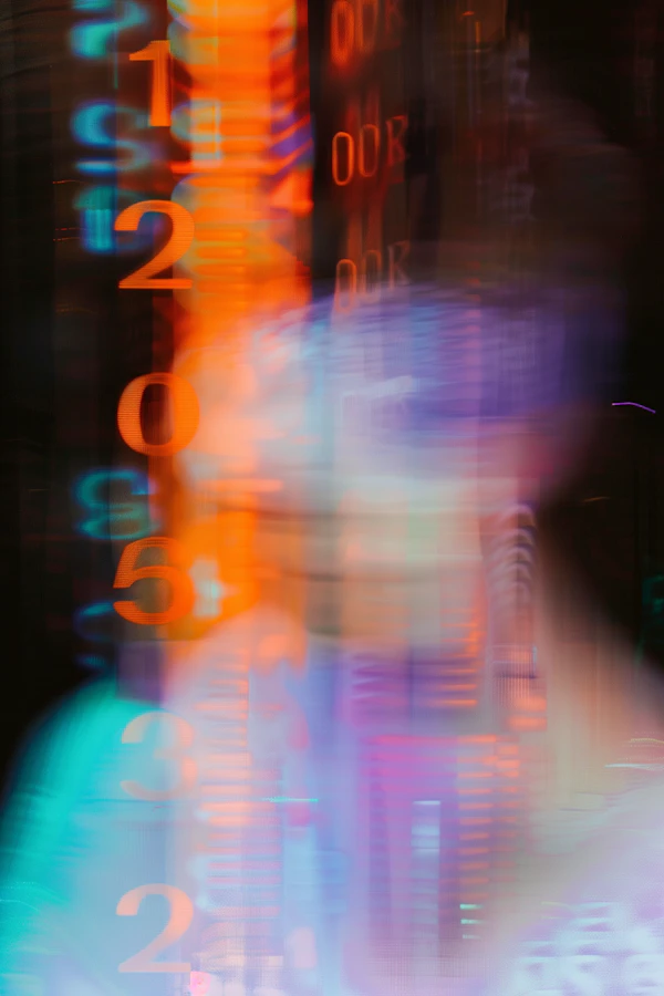 Neon Numbers Abstract