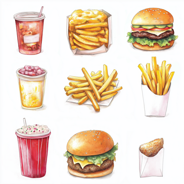 Fast Food Grid Art