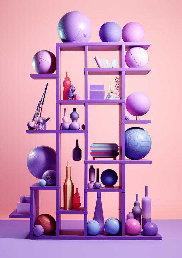 Symmetric Elegance: Purple Hues and Artistic Decor