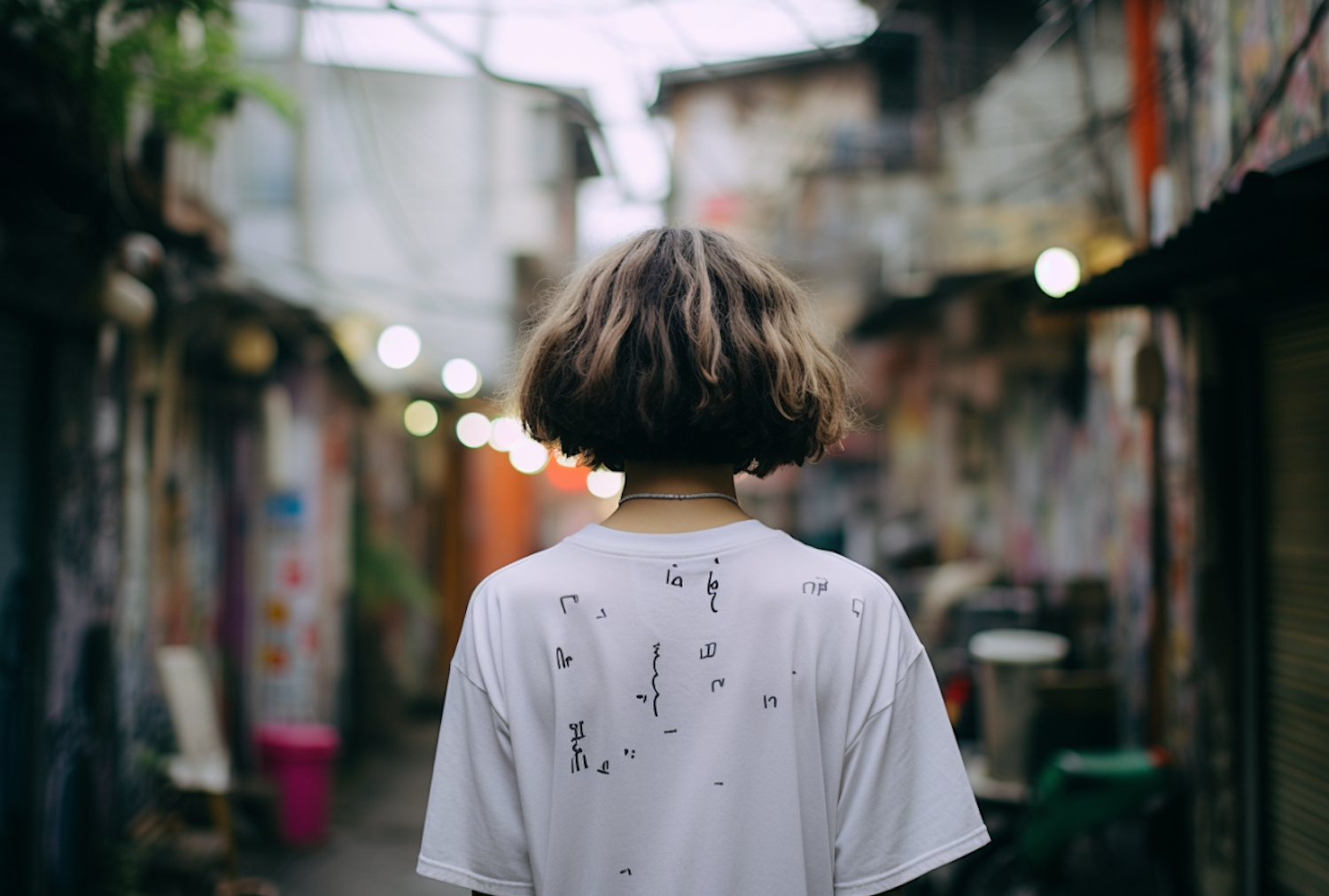 Contemplative Figure in Urban Alley