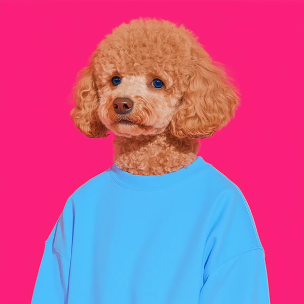 Stylized Poodle Portrait