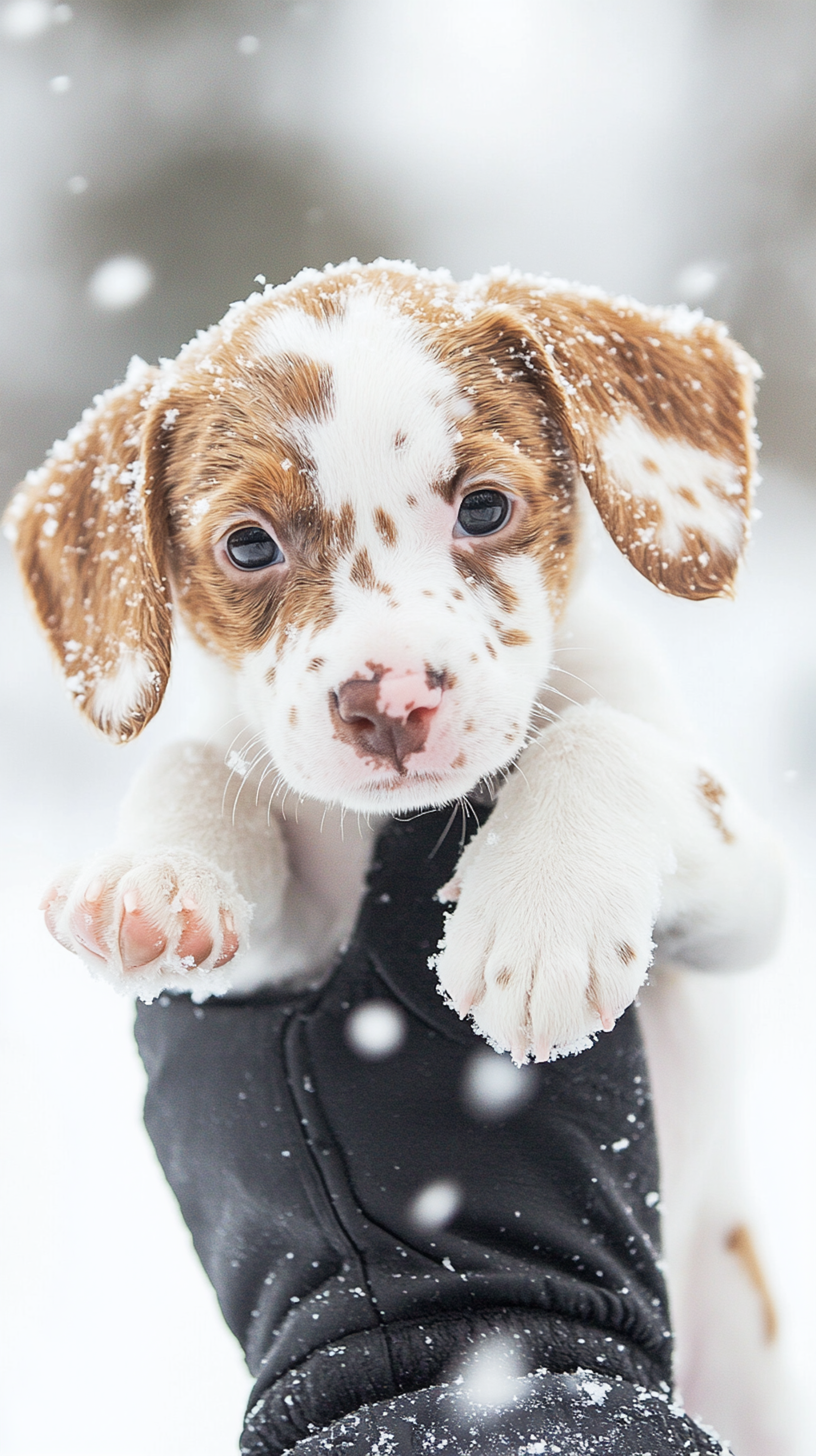 Adorable Puppy in Snow