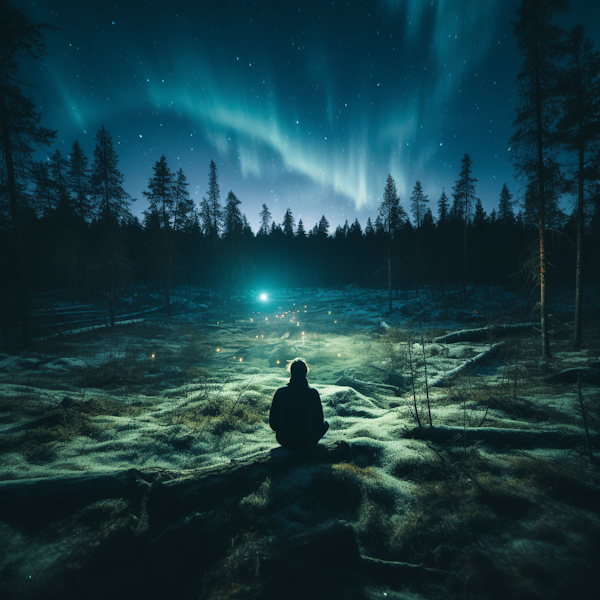 Contemplation Under the Northern Lights