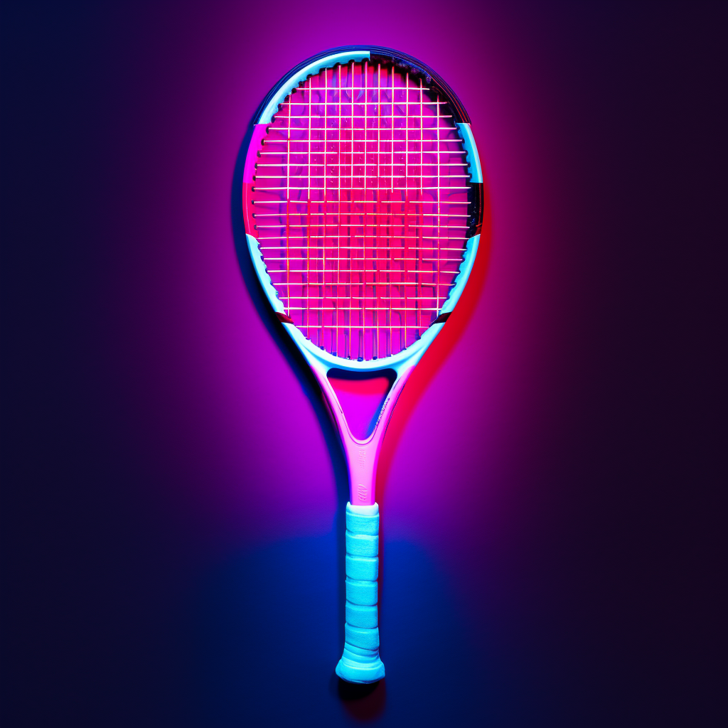 Neon Glow Tennis Racket Photo on Lummi