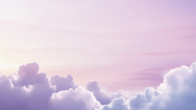 Serene Sky with Fluffy Clouds