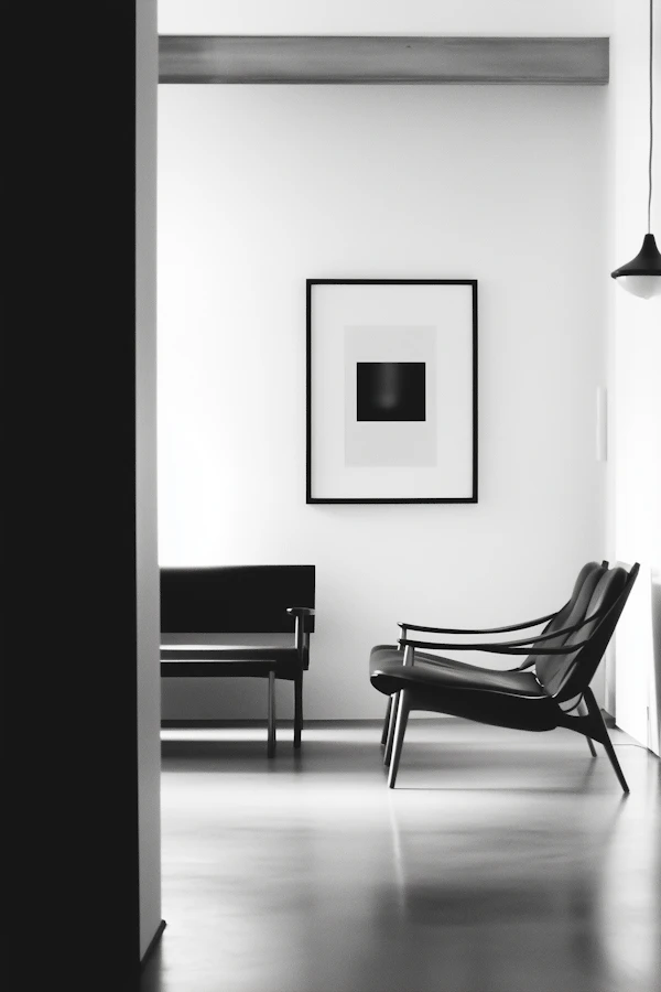 Minimalist Interior with Abstract Art