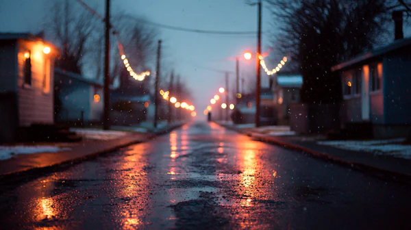 Twilight Winter Street