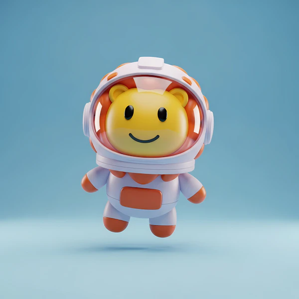 Cartoon Bear Astronaut