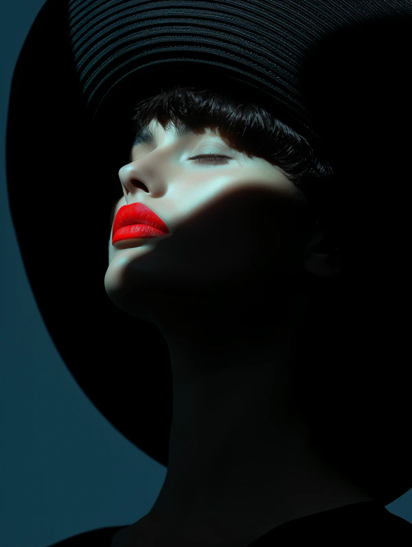 Dramatic Portrait with Black Hat