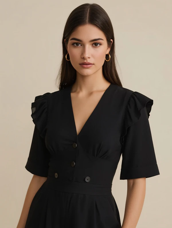Woman in Black Dress