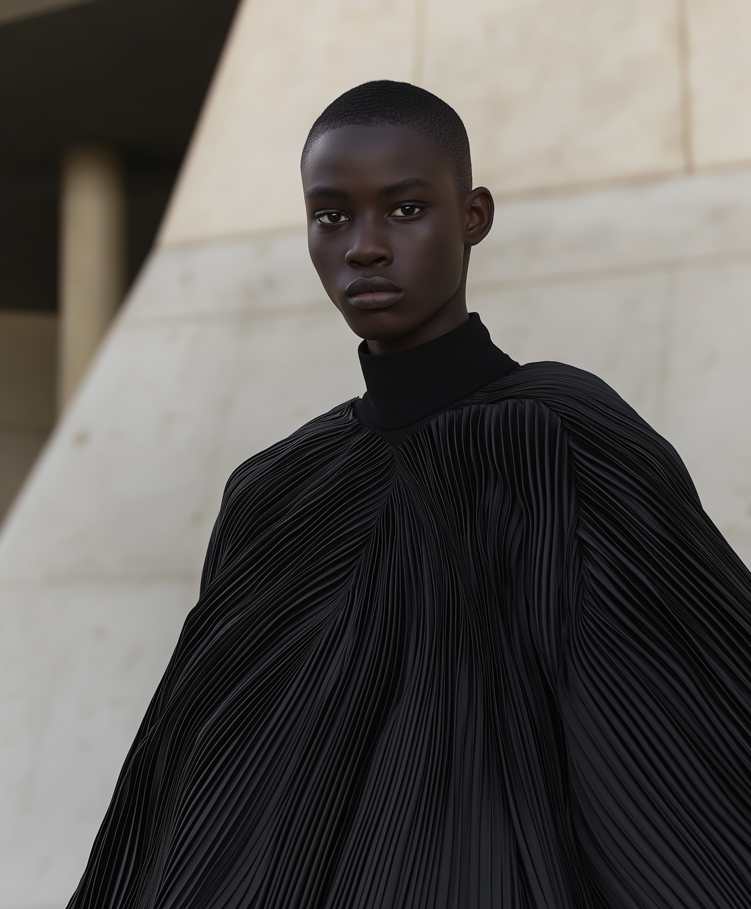 Elegant Portrait with Black Garment