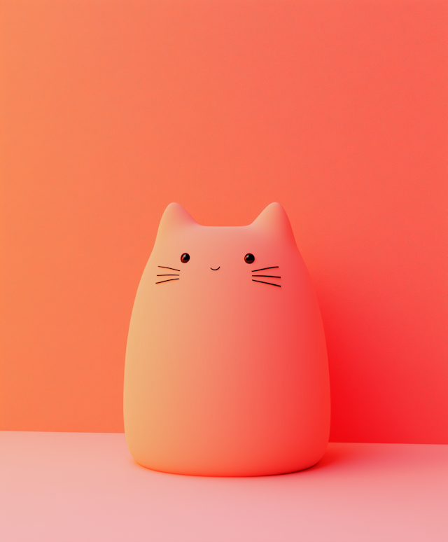 Stylized Cartoonish Cat Figurine