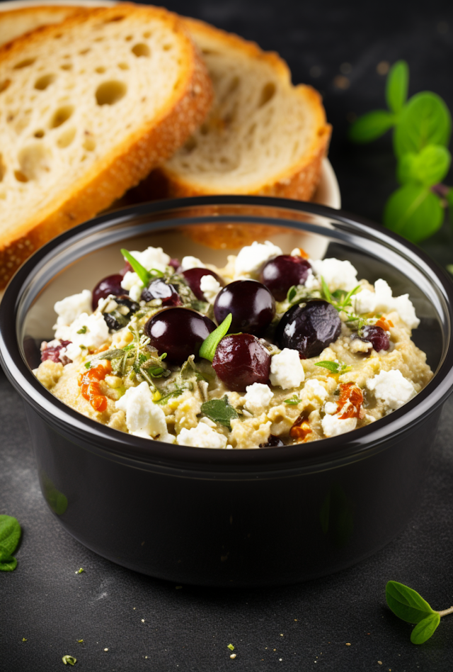 Mediterranean Hummus Bowl with Feta, Olives, and Sun-Dried Tomatoes