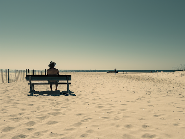 Solitary Contemplation on the Serene Shore