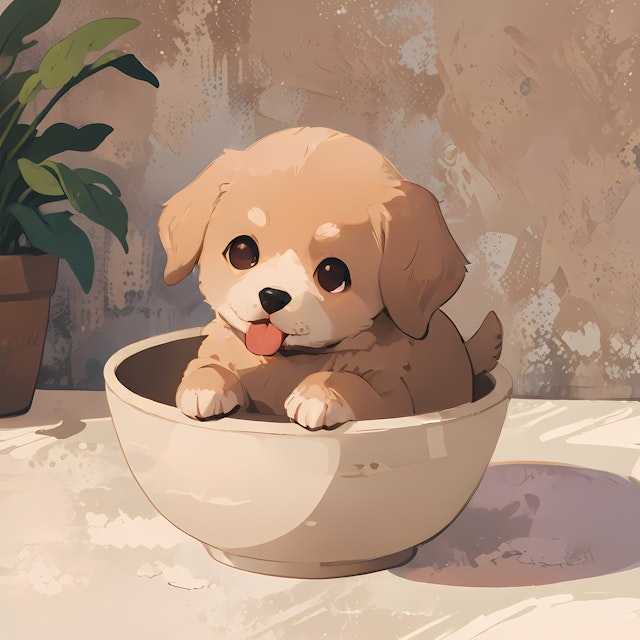 Puppy in a Bowl