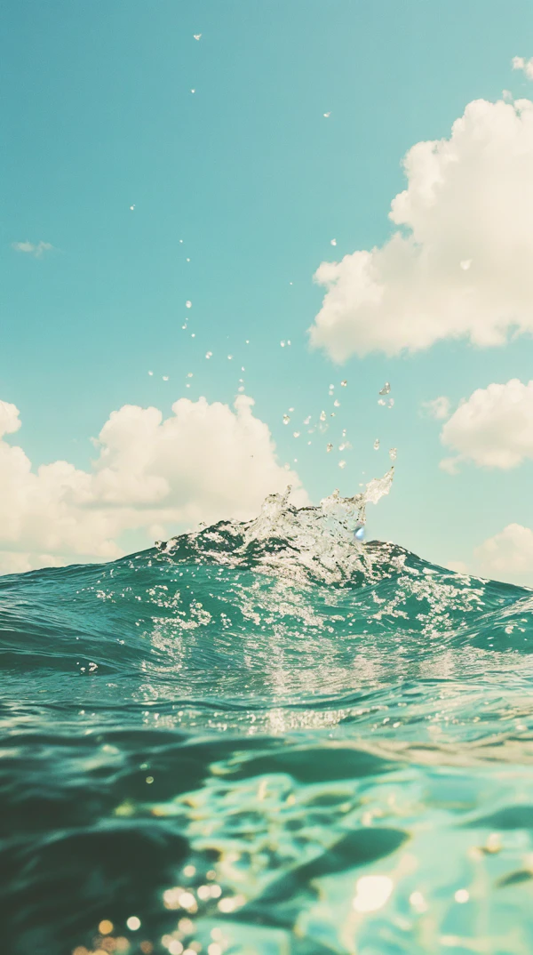Ocean Waves Under Blue Sky