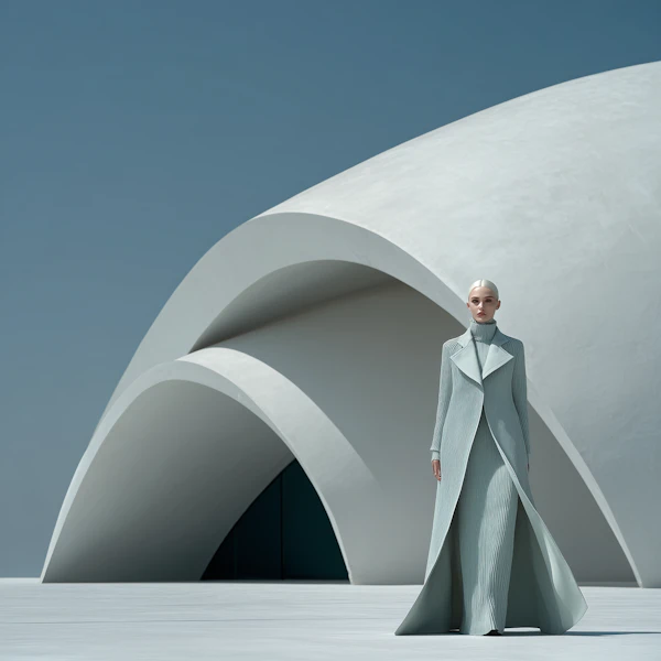 Elegant Woman and Architecture