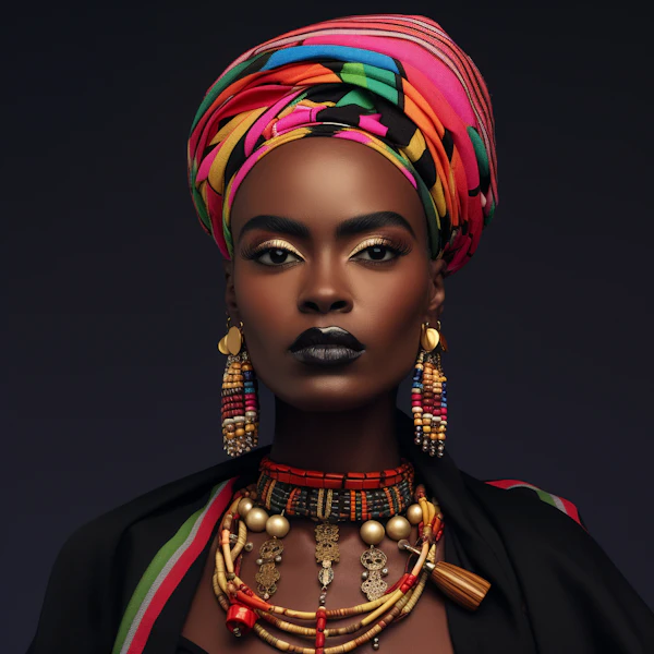 Portrait of a Woman in Vibrant Attire