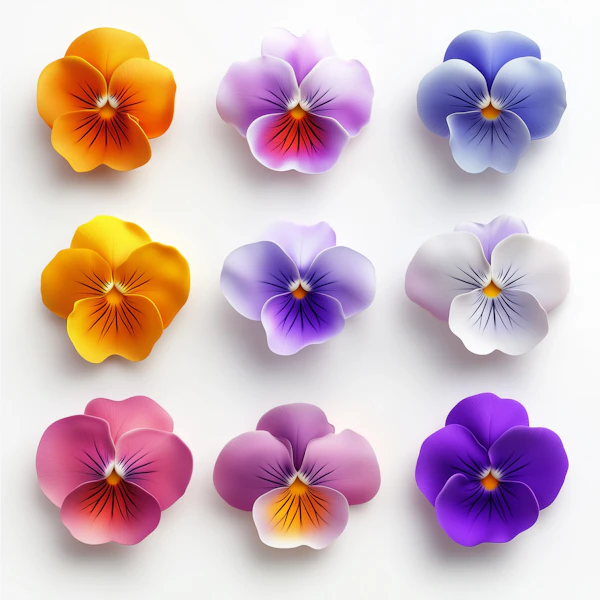 Vibrant Pansy Grid