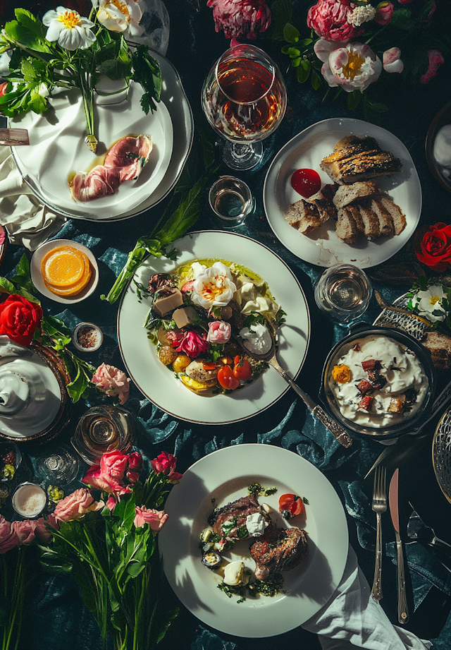 Elegant Table Setting with Floral Decorations