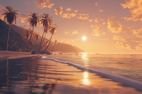 Tranquil Tropical Beach Sunset