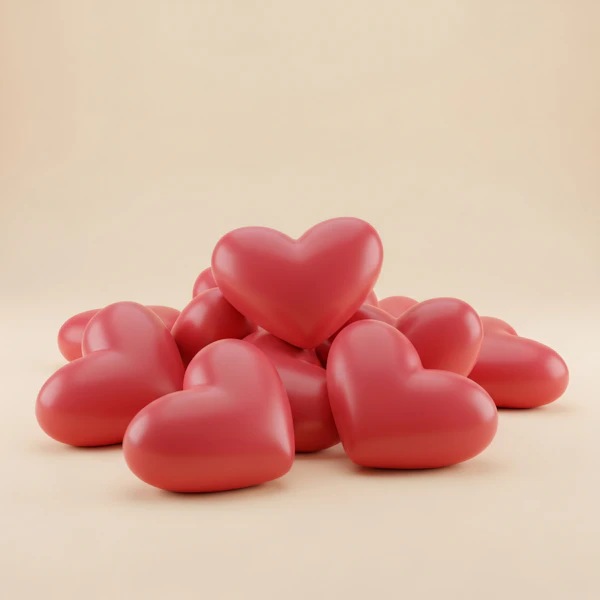 Glossy Red Hearts