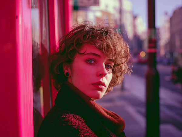 Serene Contemplation in Crimson