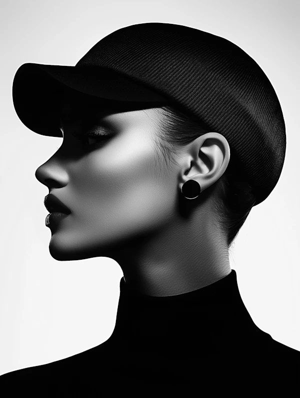 Black and White Profile Portrait