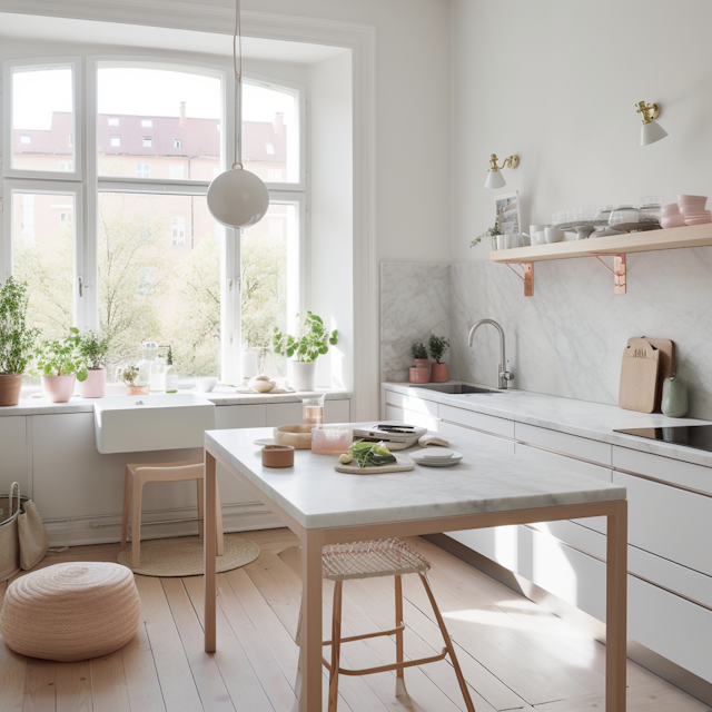 Bright Modern Kitchen with Natural View