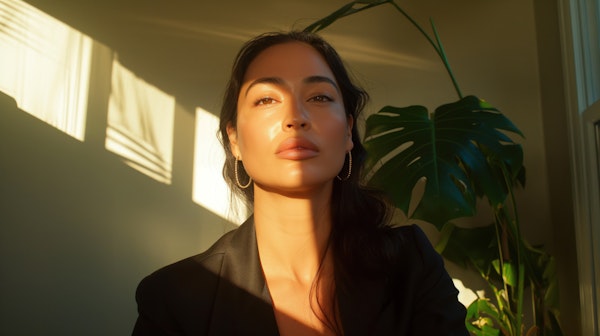 Serene Woman in Golden Sunlight