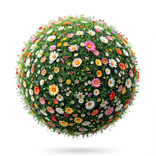 Floral Sphere Art