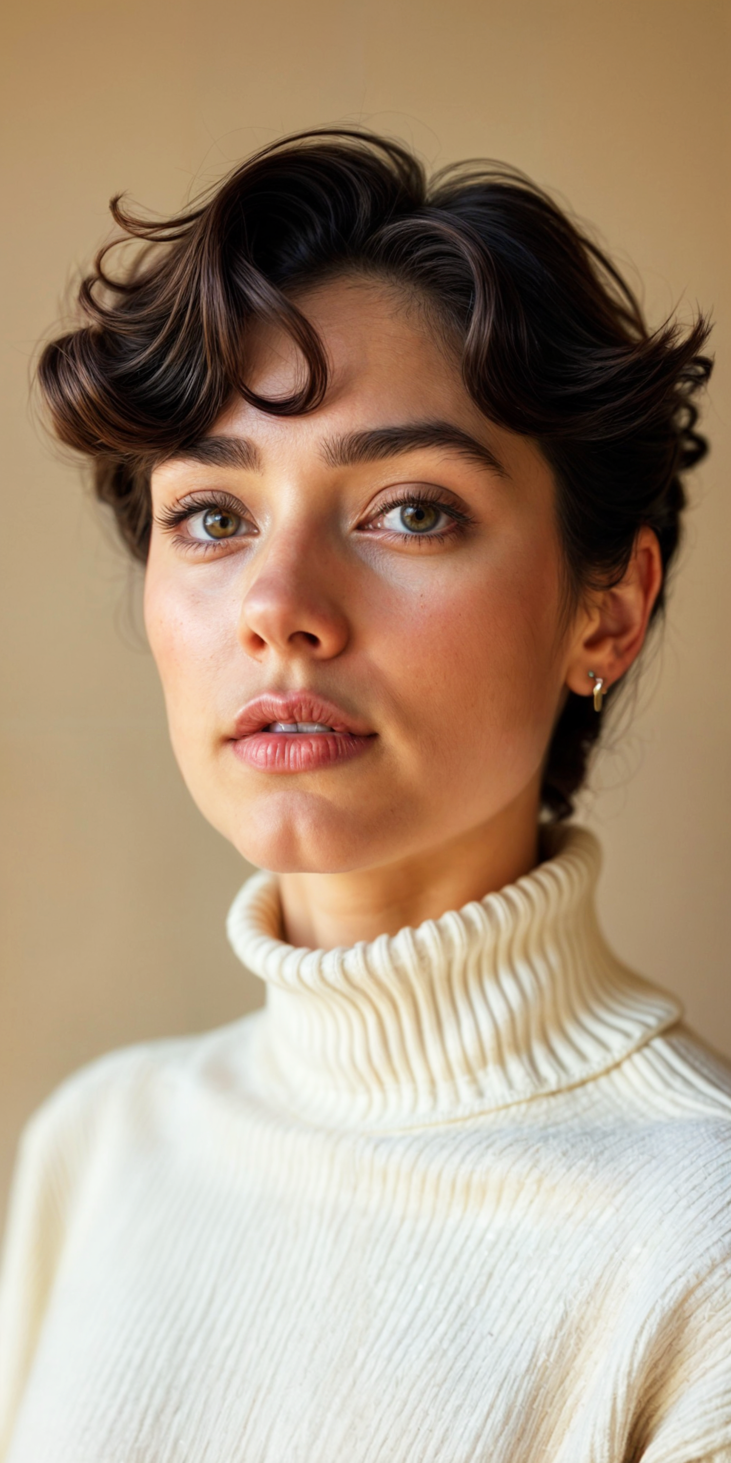 Portrait of a Person in Cream Turtleneck