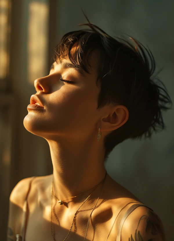 Serene Contemplation at Golden Hour