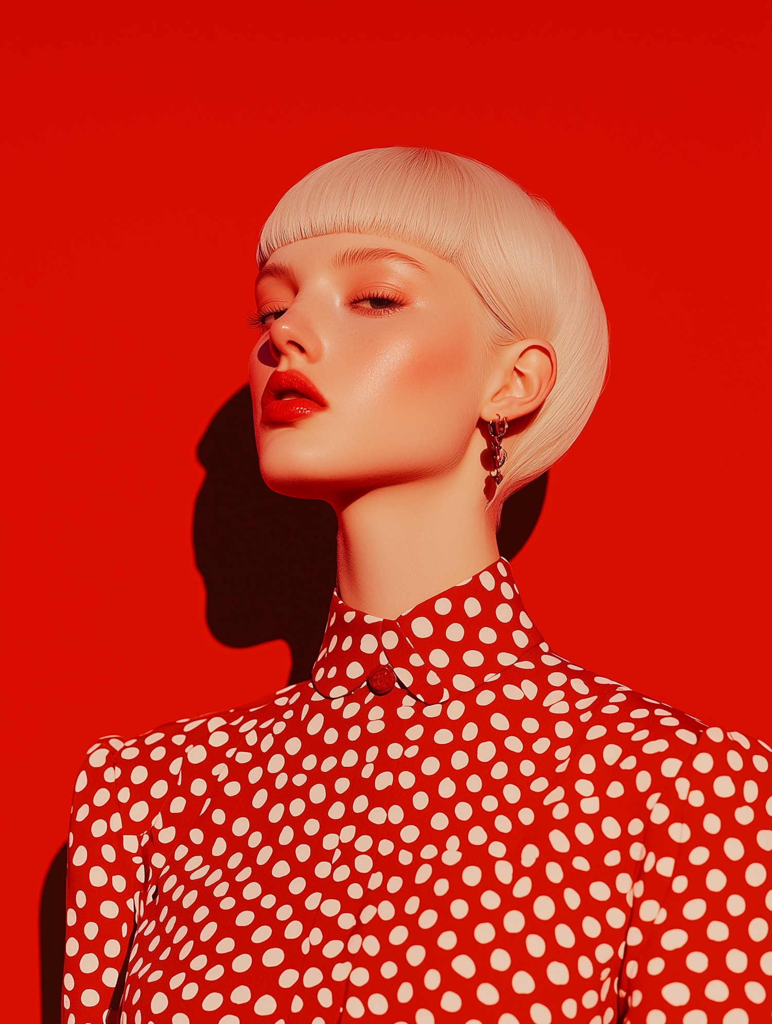 Striking Portrait with Red Accents