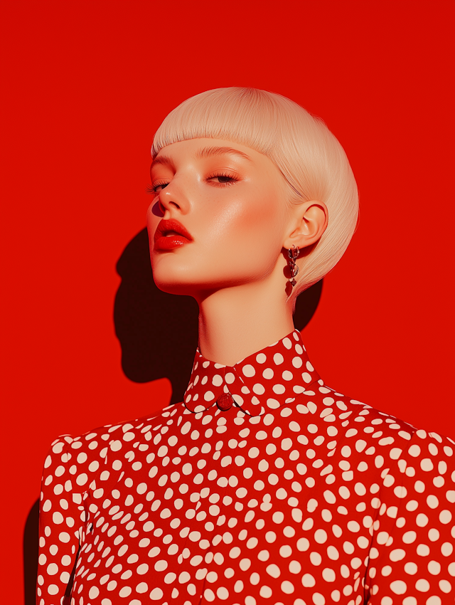 Striking Portrait with Red Accents