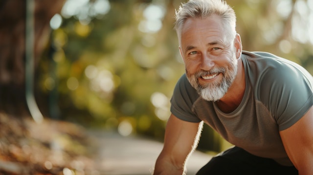 Middle-aged Man in Natural Setting